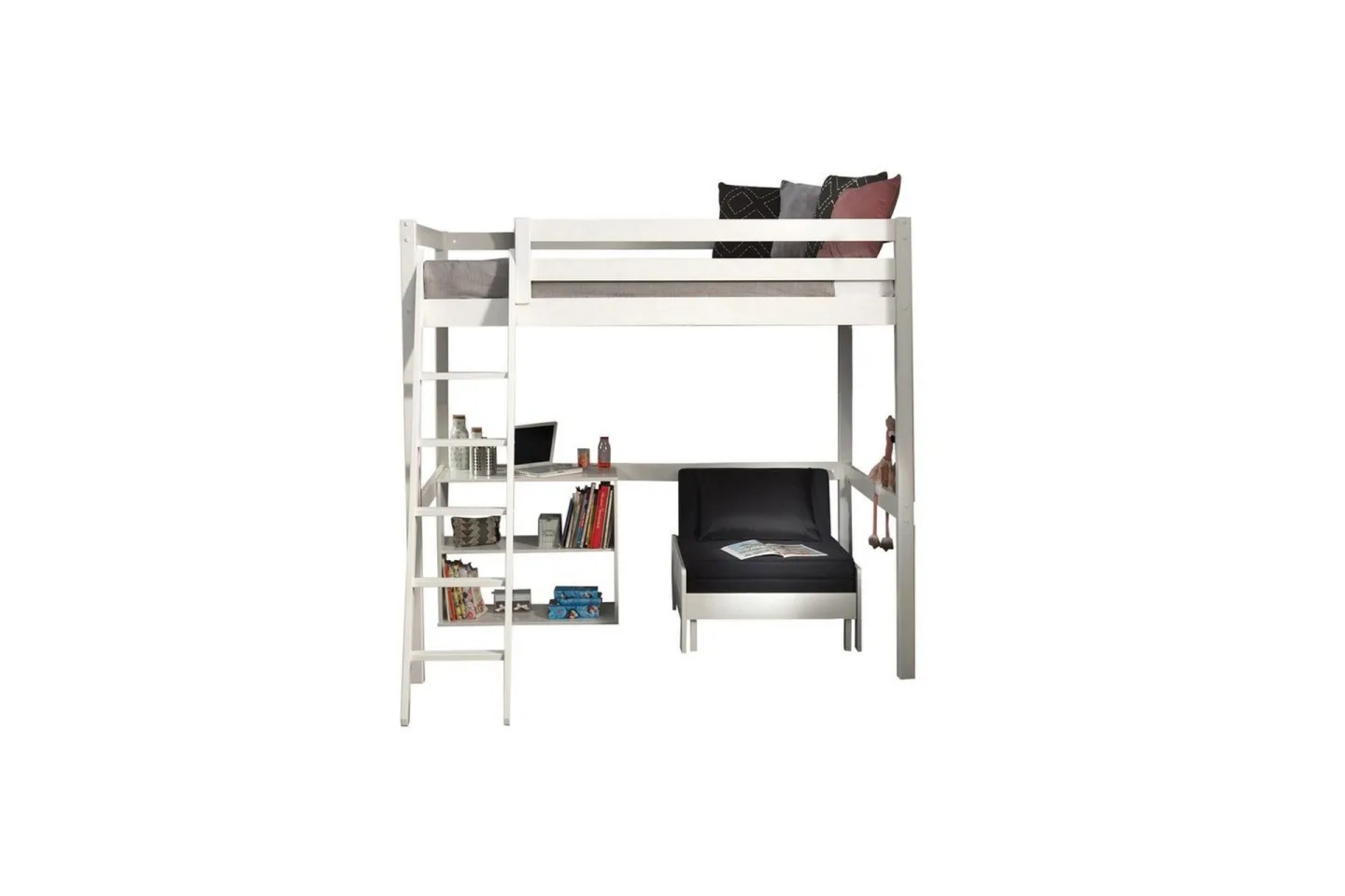 Bokhylla och Bäddsoffa Pino Mezzanine 140 x 200 cm - 140 x 200 cm