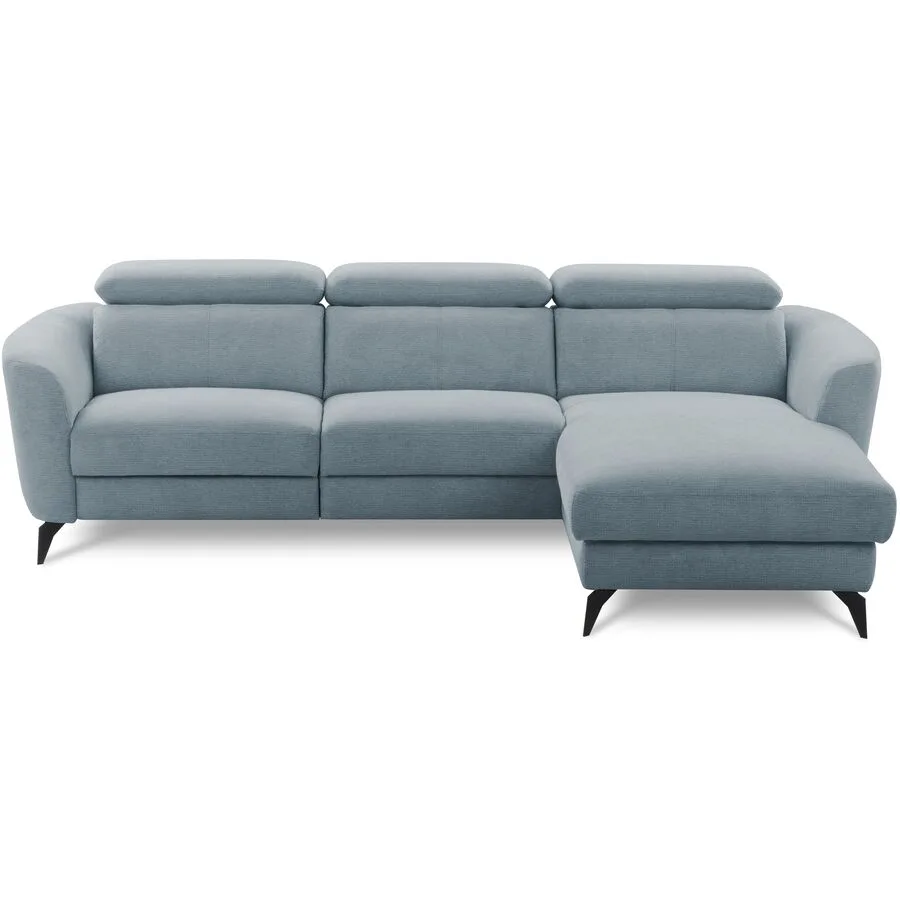 Ecksofa Simba Links Chenille Steingrau B 261 T 183 cm