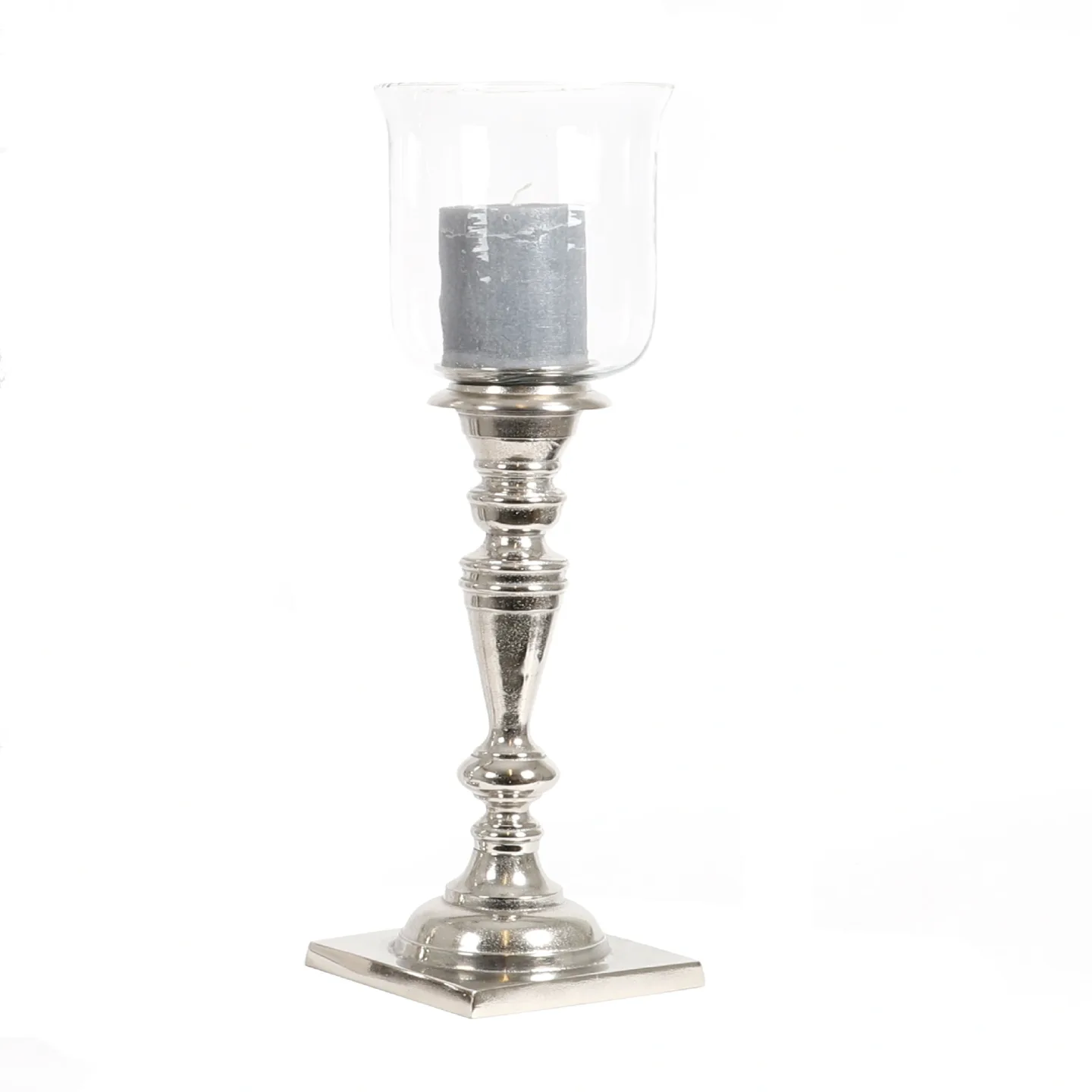 Decofinder Kerzenständer Bodenleuchter mit Glas, Aluguss | Schubiger Möbel