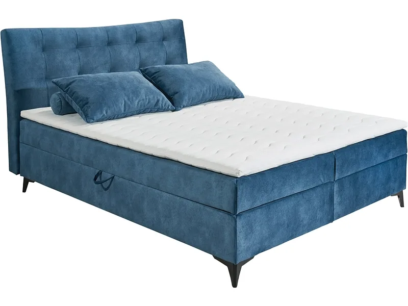 Boxspringbett MELROSE blau 180x200cm flexibel
