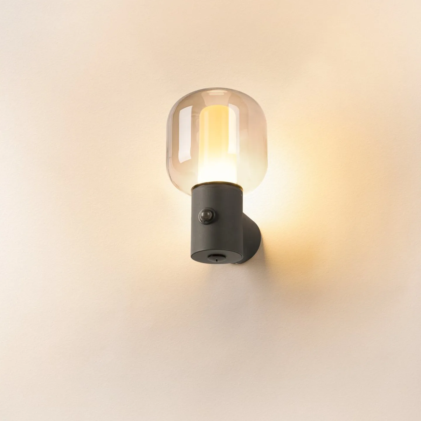 Ovalisk Außen Wandleuchte w/Sensor LED Anthracite - SLV - Modern - Glas - Einflammig