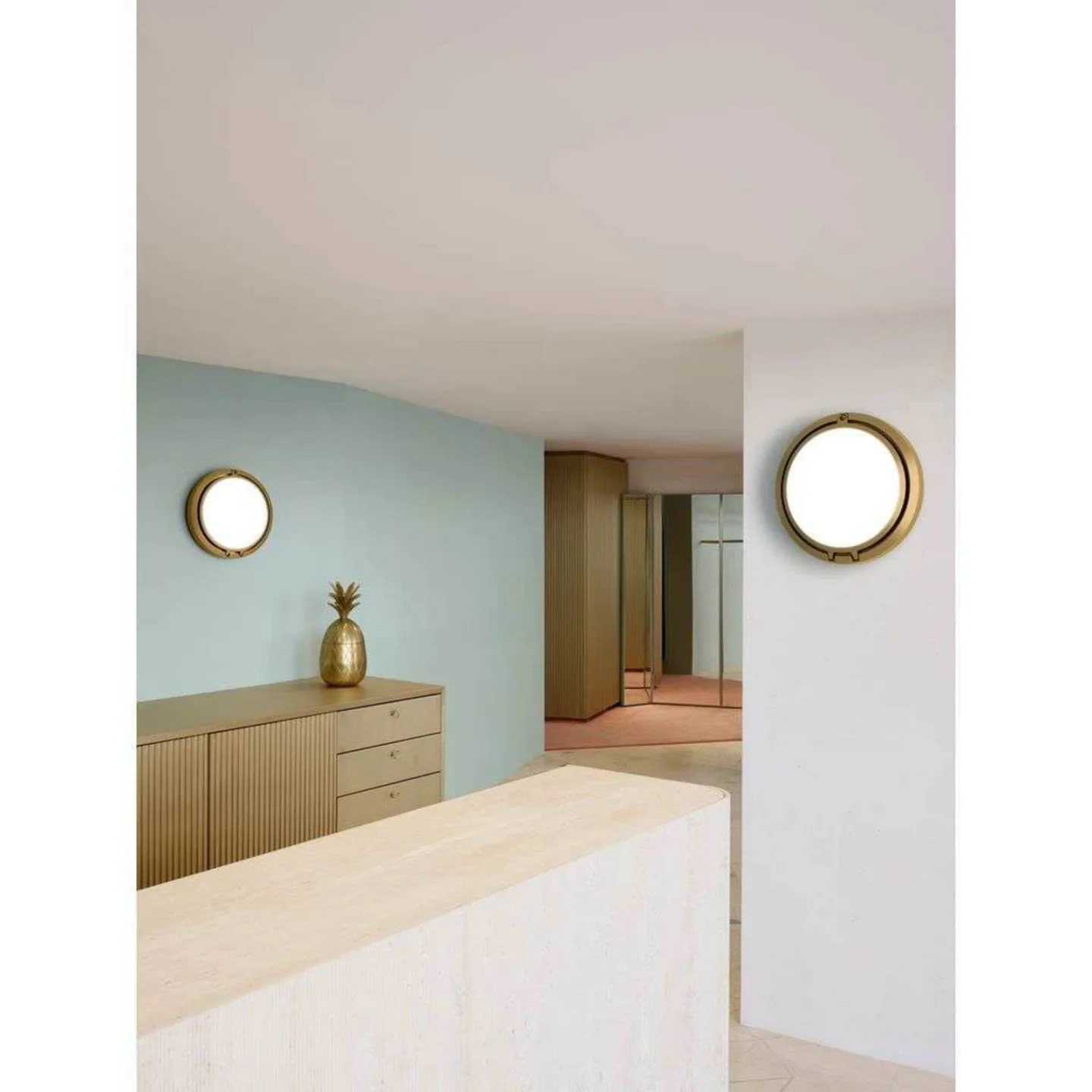 Metropoli27 Wandlampe, Ø 27 cm, Glas, Alu - Luceplan - Flurbereich - Aluminium