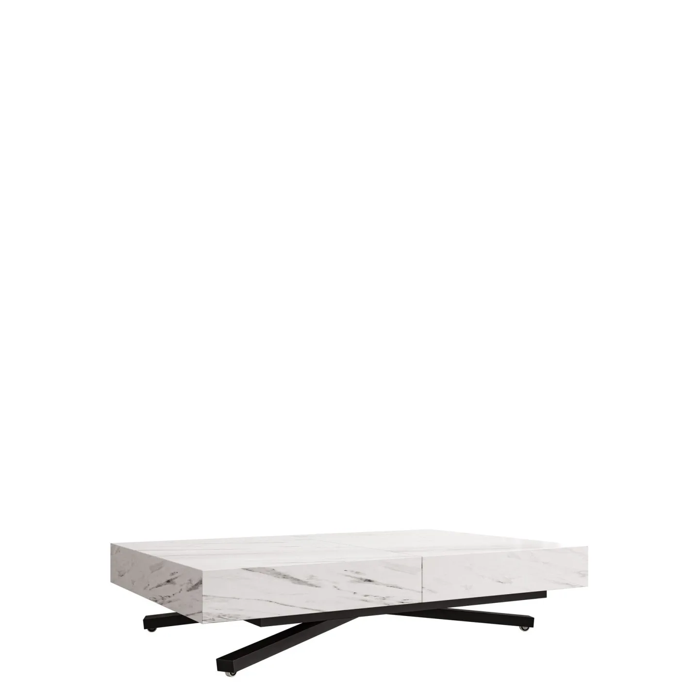 Avendi Soffbord förlängningsbart 200 cm - svart, vit marmor