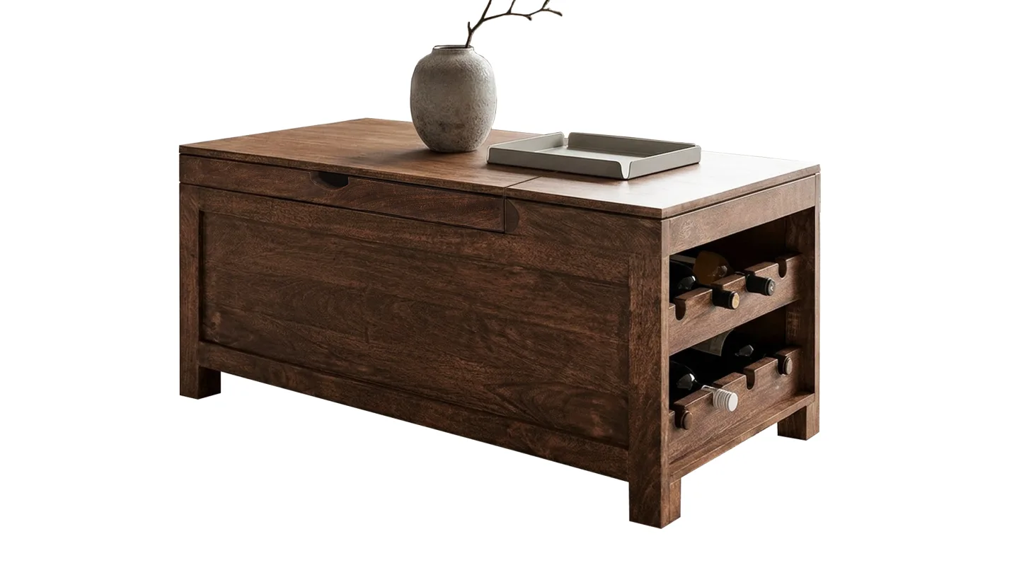 Couchtisch Mango massiv gebeizt 110 cm - montiert - MANGALA