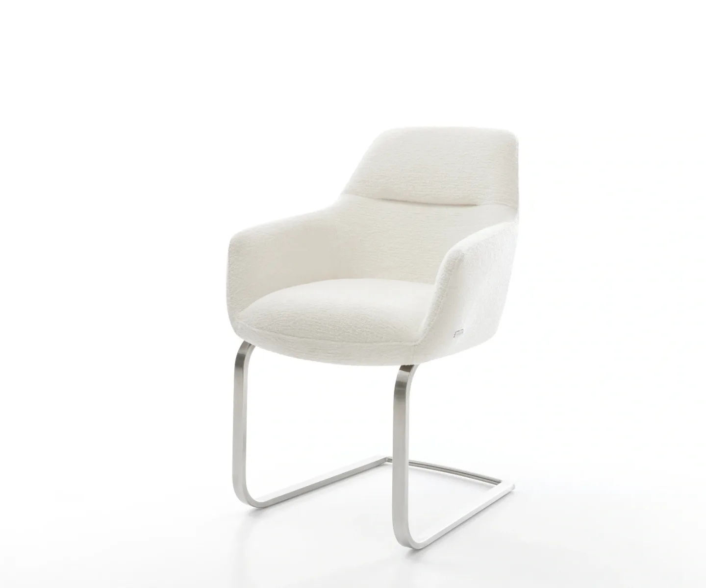 Freischwinger Pejo-Flex Bouclé Soft Beige Freischwinger flach Edelstahl Taschenfederkern