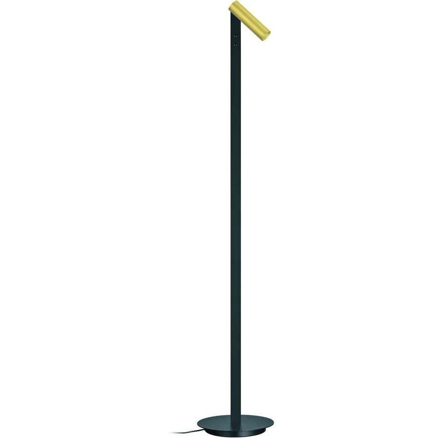 Designer-Steh/Leselampe links Bankamp Spot Messing matt dimmbar H 120 cm - LED - Lichtfarbe: Extra warmweiss - Material: Aluminium/Eisen/Acryl -