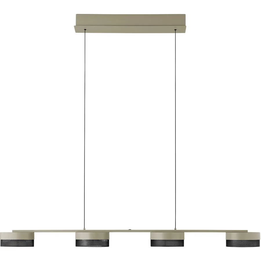 Pendellampe Mesh Beige Eisen 110 cm 150 cm - Farbe: sand - LED - Lichtfarbe: Extra warmweiss - LED Energiesparlampen