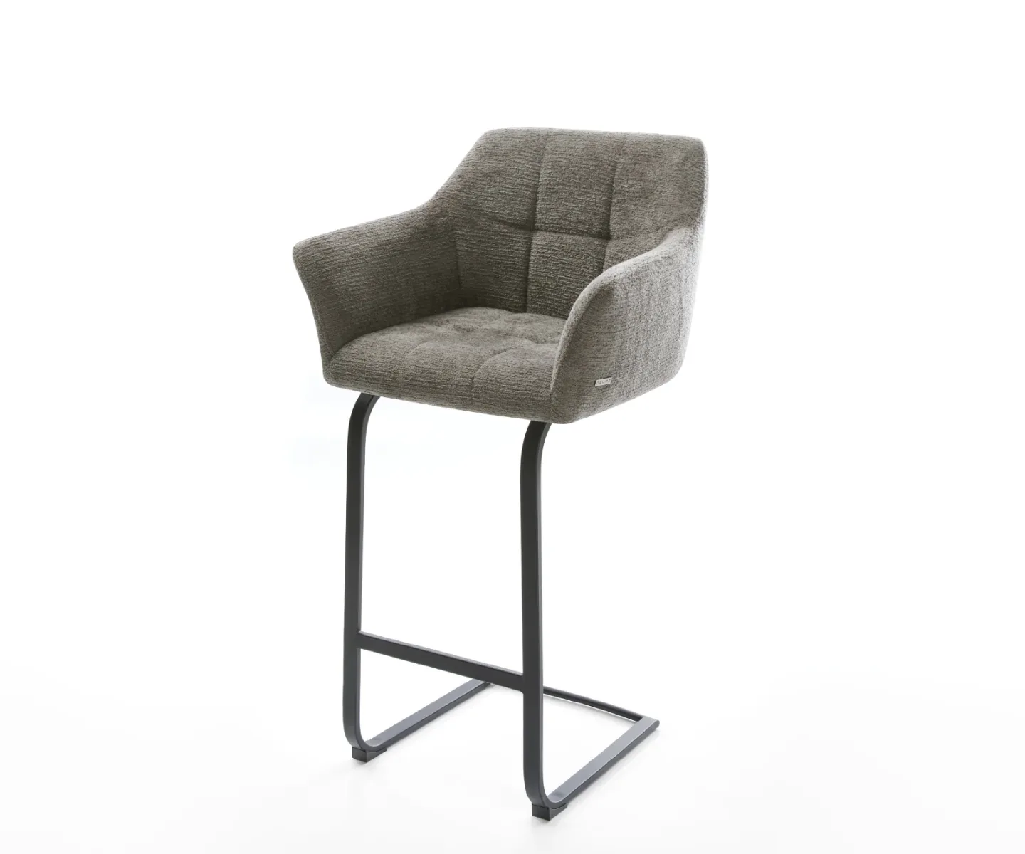 Barstuhl Yulo-Flex Bouclé Soft Schlamm Freischwinger Flach Metall Schwarz