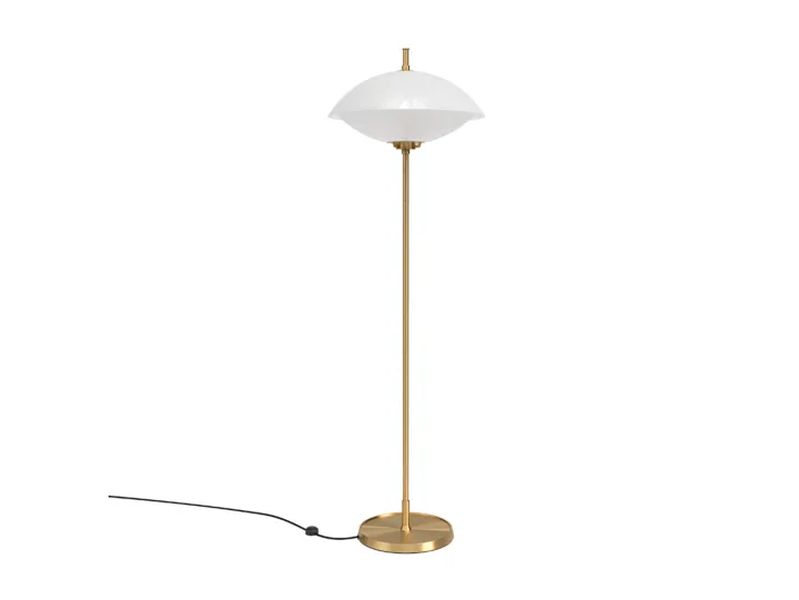 Clam Stehleuchte Opal/Brass - Fritz Hansen - Wohnzimmer - Glas