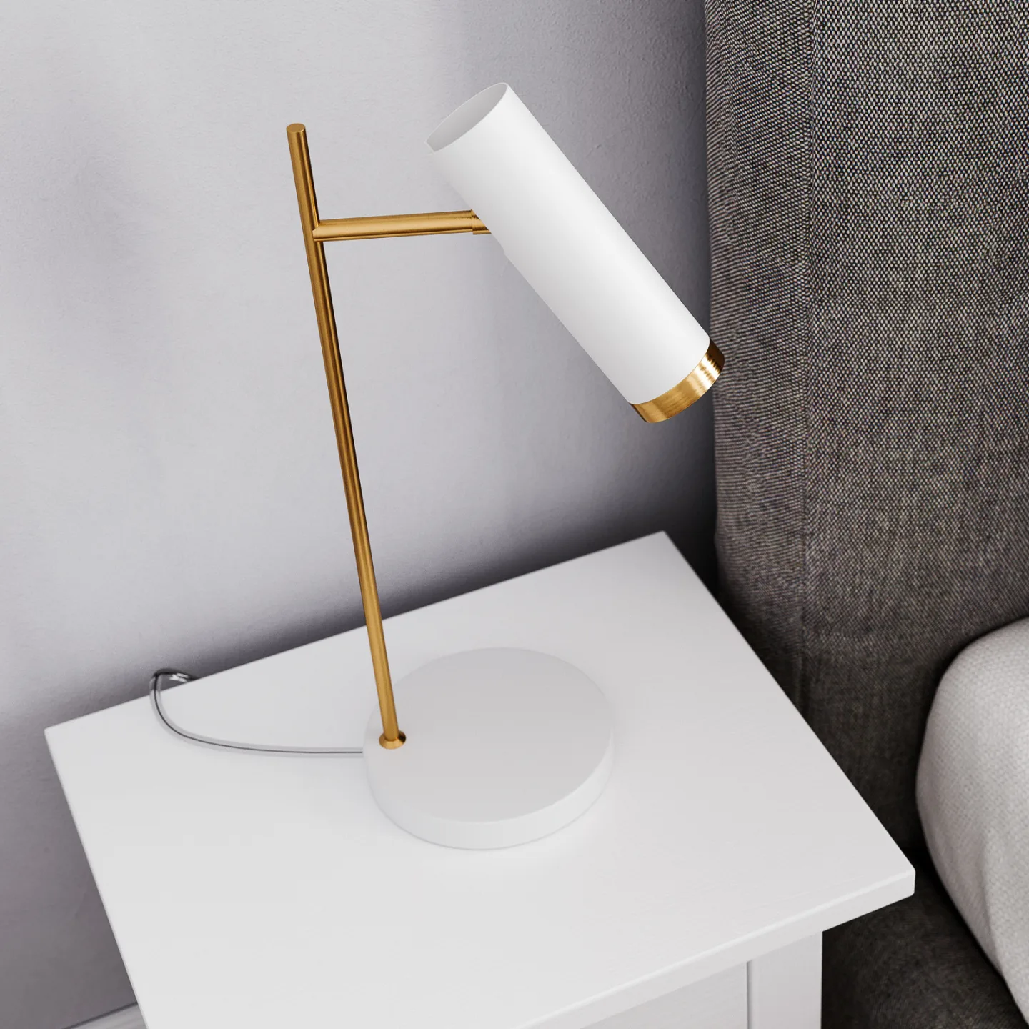 Puls Bordlampe White/Brass - By Rydéns - Stue - Moderne - Metall - Med en lyskilde