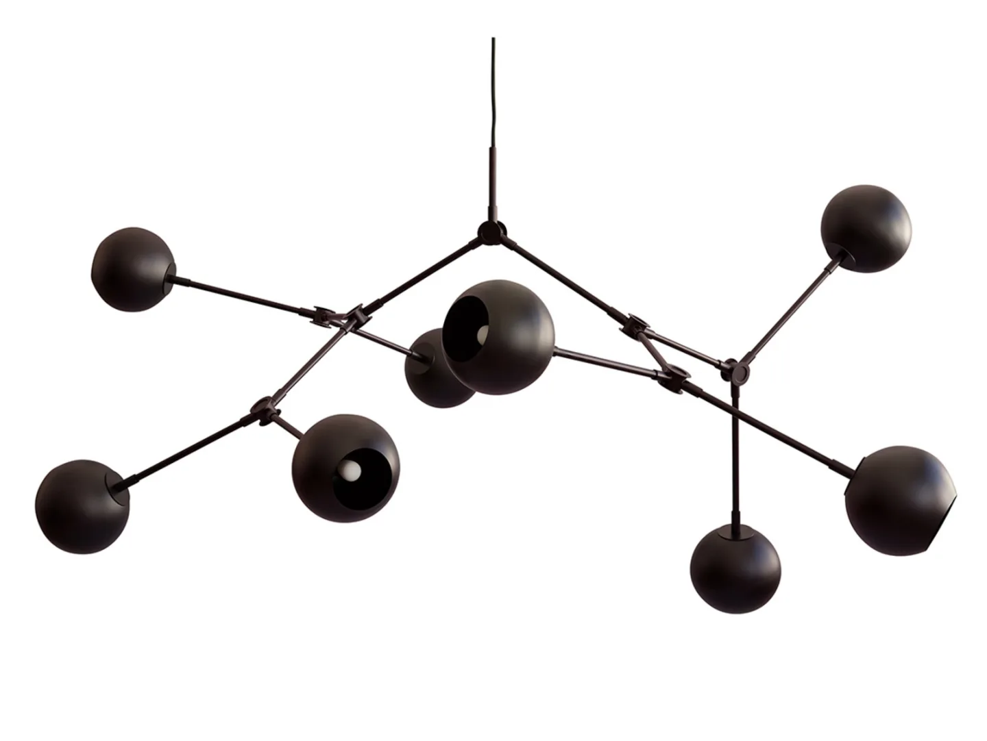 Drop Globe-lysekrone, svart – 101 Copenhagen - Stue - Moderne - Aluminium - Med flere lyskilder