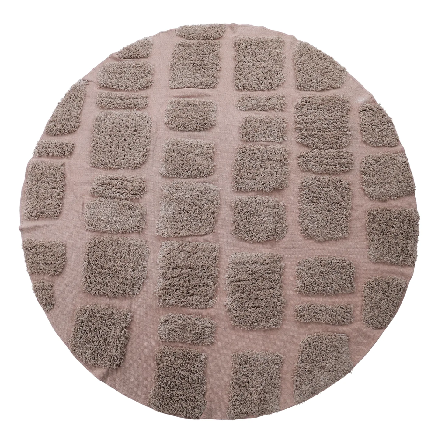 Rundt teppe - Otranto Natural Cotton Shaggy (taupe) (Størrelse: Ø 160 cm)