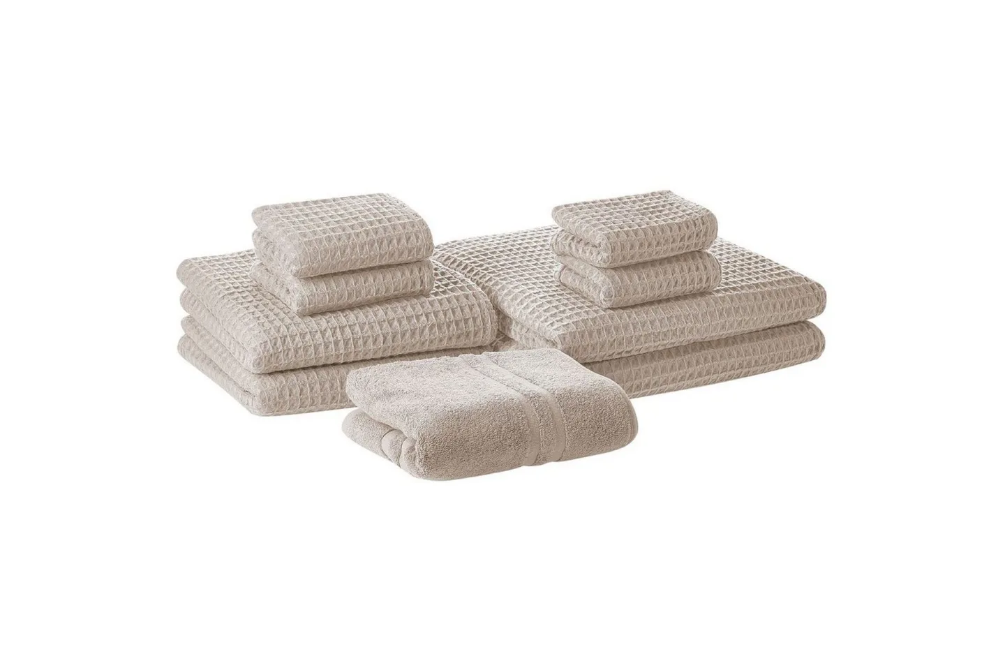 Handduk Areora set om 9 Beige - Beige