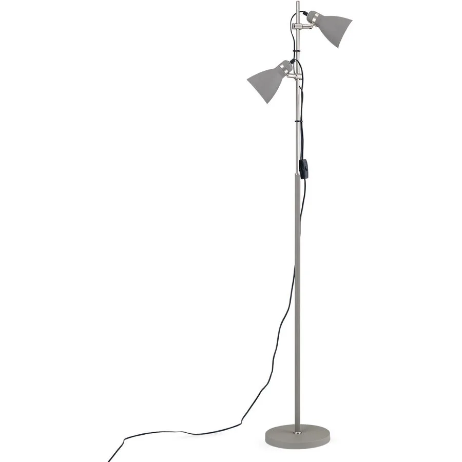 Stehlampe School Grau Stahl 36 cm