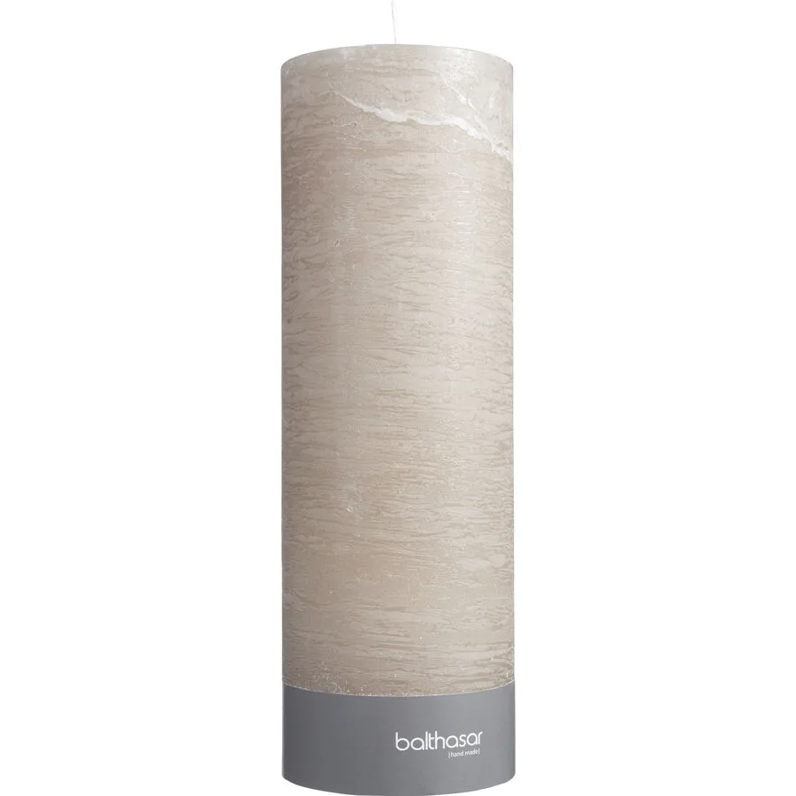 Balthasar Kerze Rustico taupe H30 cm D10 cm, Brenndauer 250h - Material: Wachs