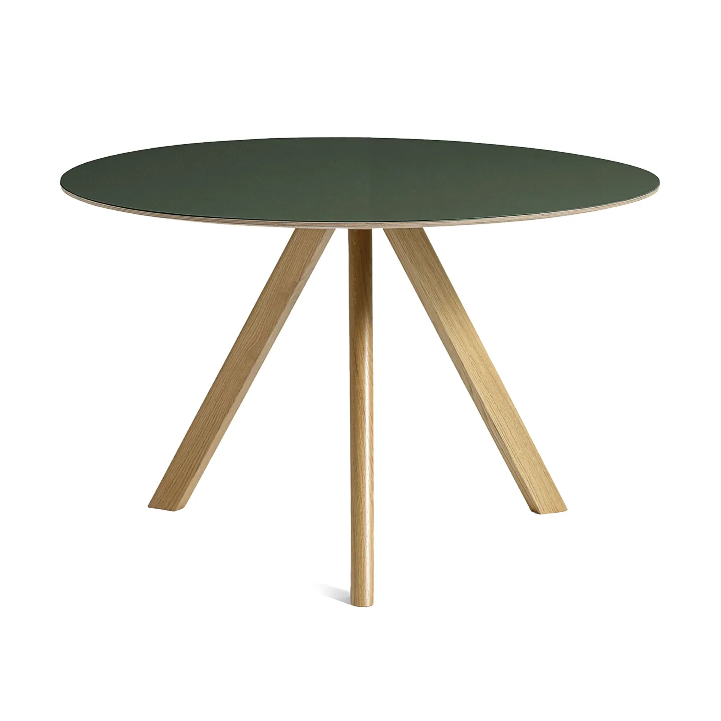 HAY CPH20 2.0 matbord Ø120 cm Green linoleum-lacquered oak