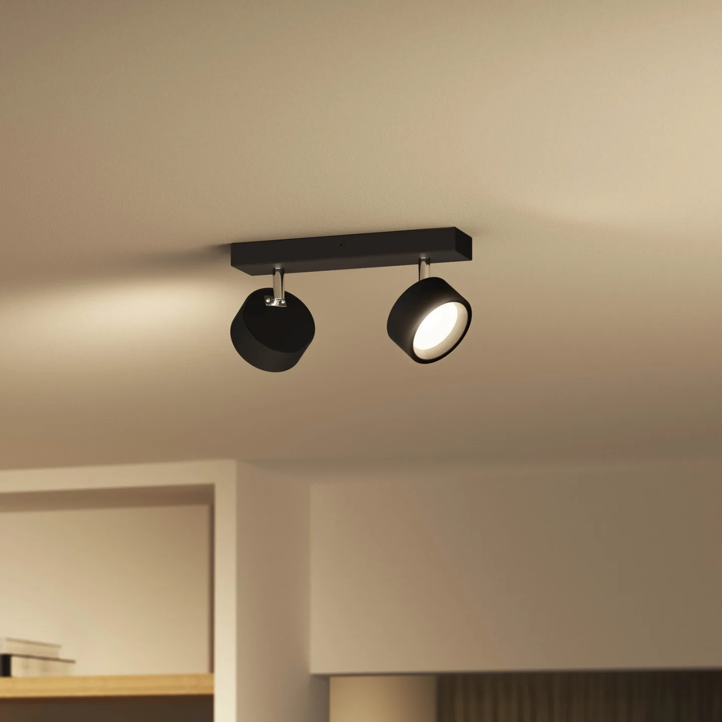 Bracia LED-Deckenspot 2-flammig, schwarz - Philips - Wohnzimmer - Modern - Metall - Mehrflammig