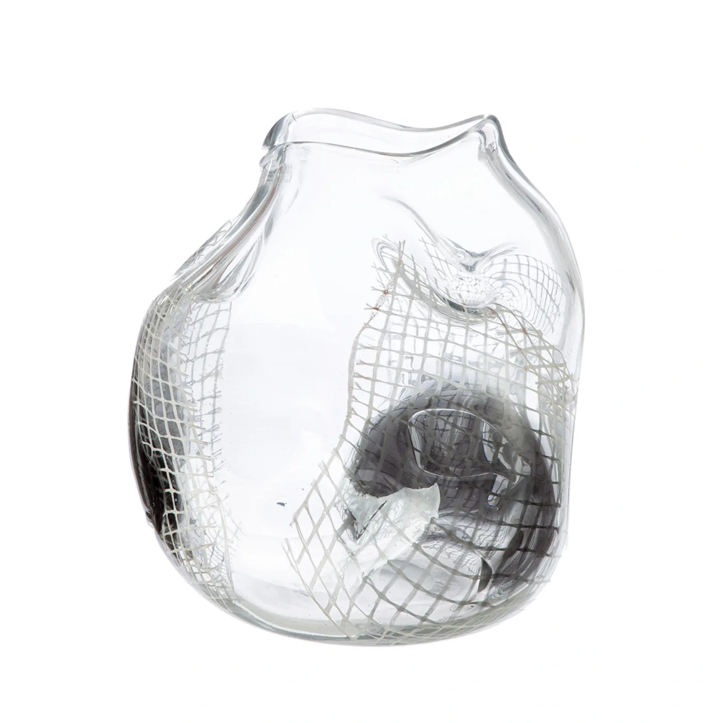 Gilde Vase Grid, Glas, Gesteift, Klar, Schwarz H: 22 cm | Schubiger Möbel