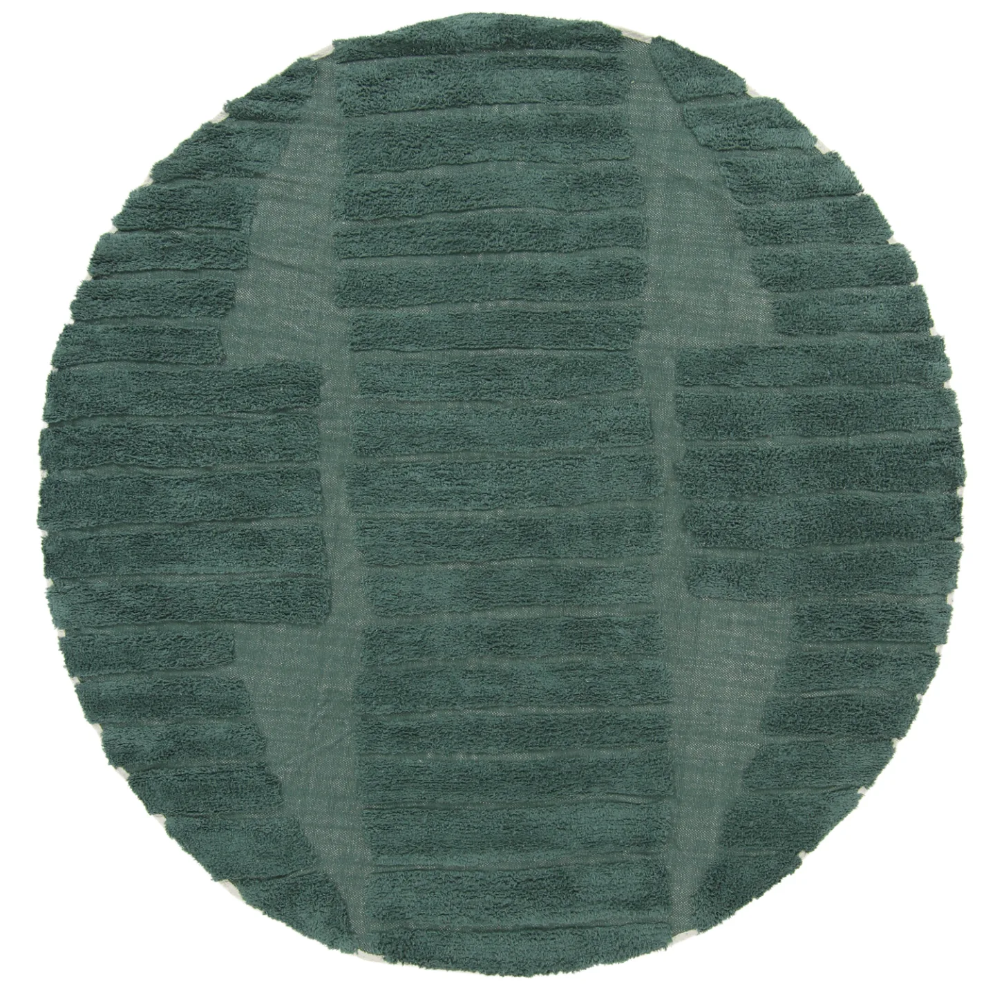 Rundt teppe - Rani Natural Cotton Shaggy (grønn) (Størrelse: Ø 200 cm)