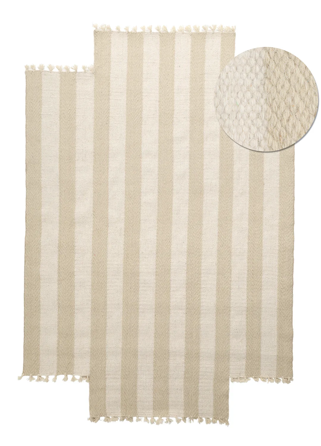 Uregelmessig ullteppe - Kystaro (krem/beige) (Størrelse: 200 x 290 cm)