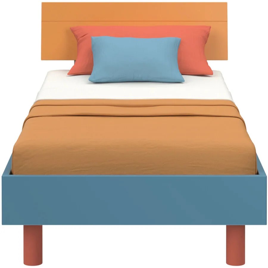 Modular Bett Smart Blau, Gelb, Orange Holzwerkstoff 90 x 200 cm