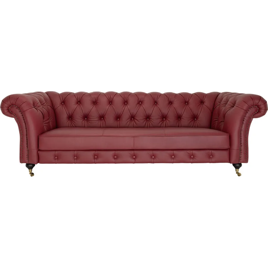 Sofa Shanaya Rot Leder 252 cm 100 cm