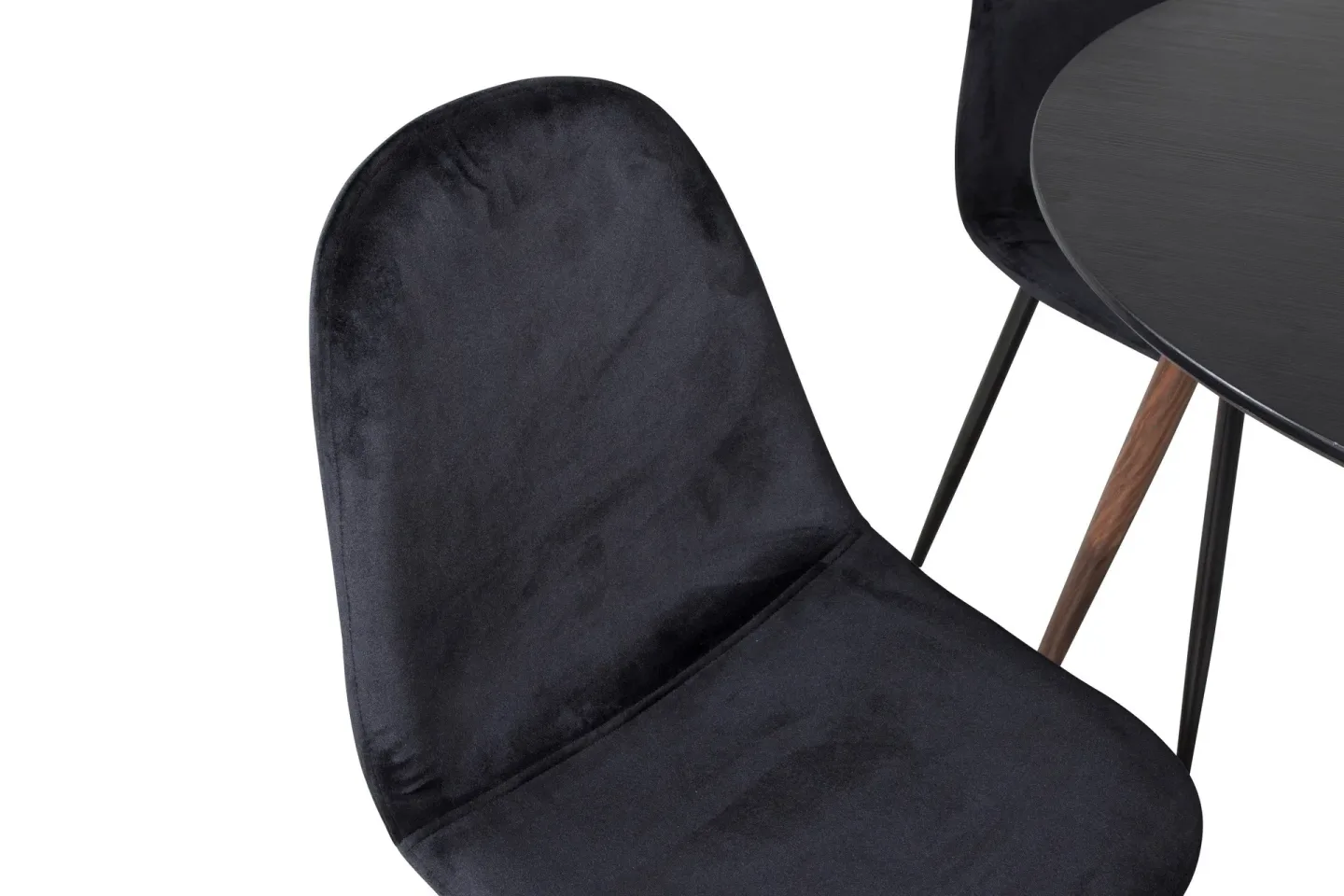 Plaza Matgrupp 100 cm Rund med 4 Polar stolar - Svart