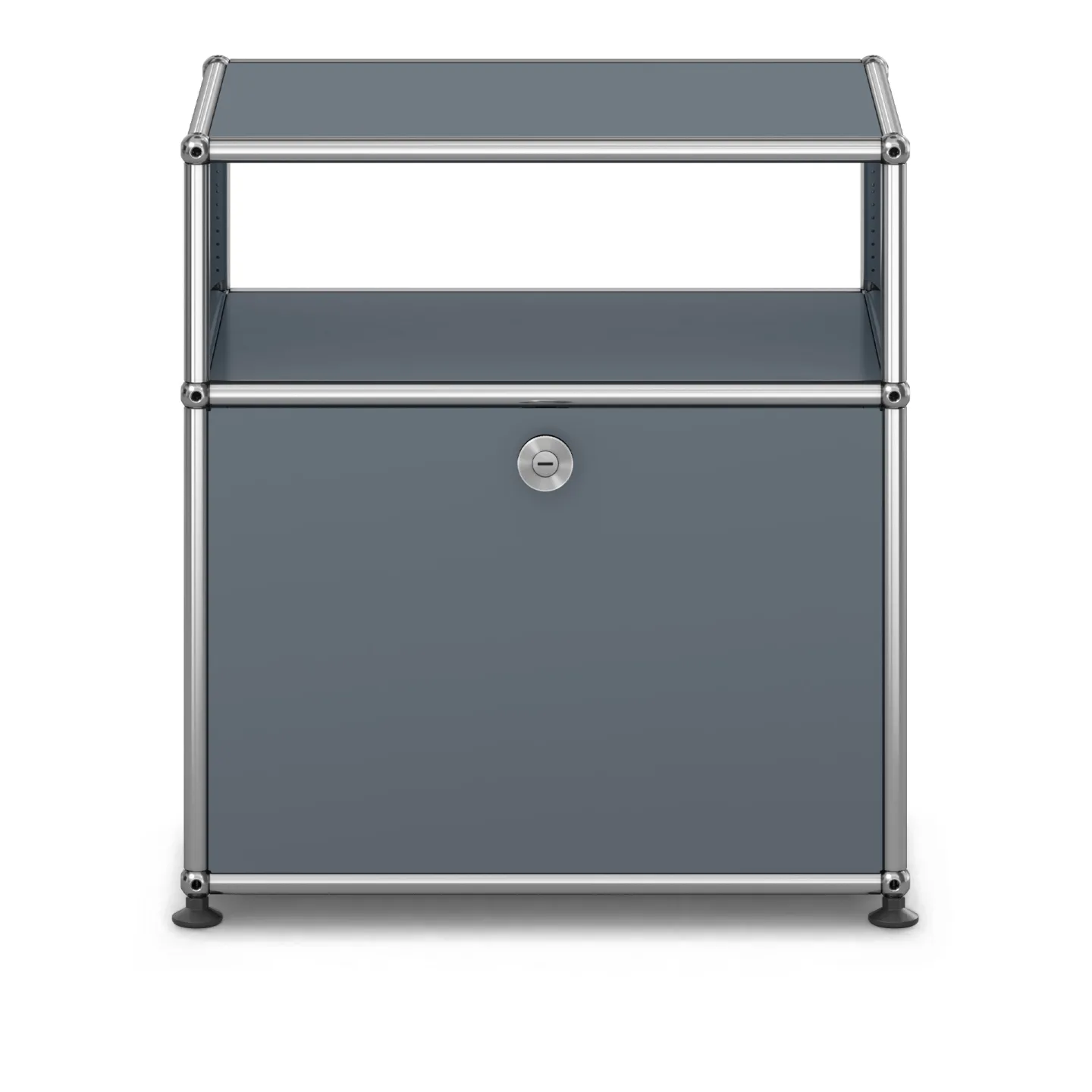 USM - USM Haller Bedside Table M55 Mid-Grey - Sängbord - Fritz Haller & Paul Schärer - Grå - Metall