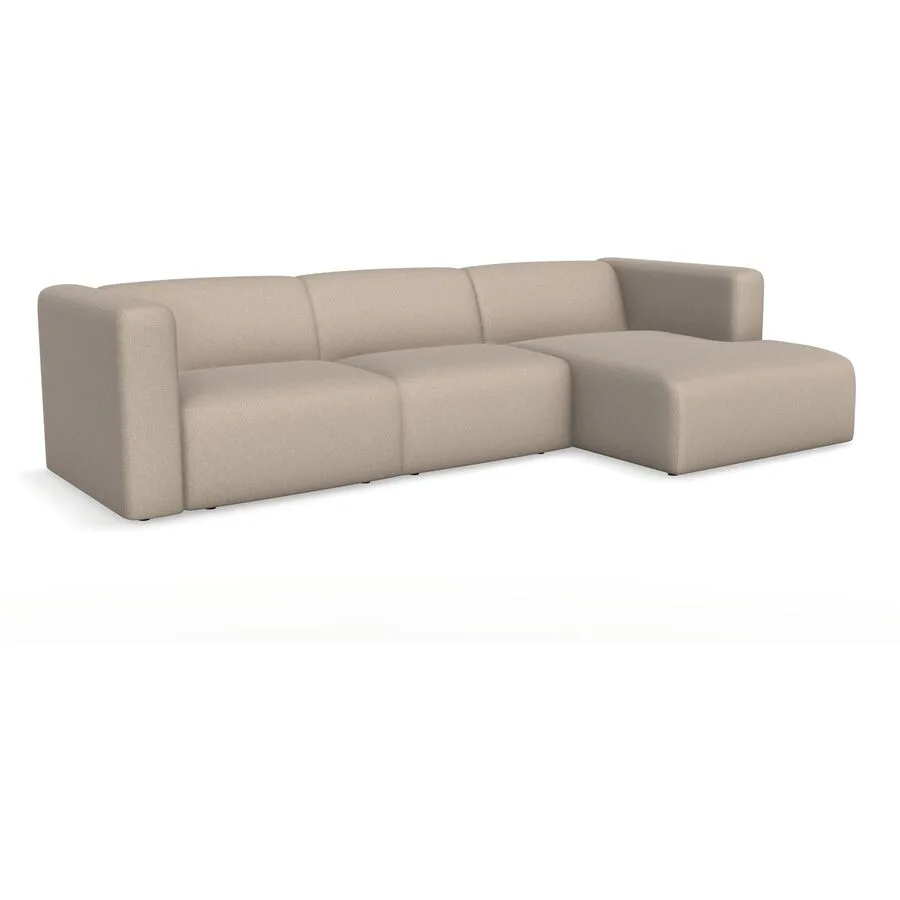 Ecksofa Melon Rechts Stoff OSAKA - 5/1 light brown B 111 T 154 cm - Möbel Konfigurator: Traummöbel individuell zusammenstellen