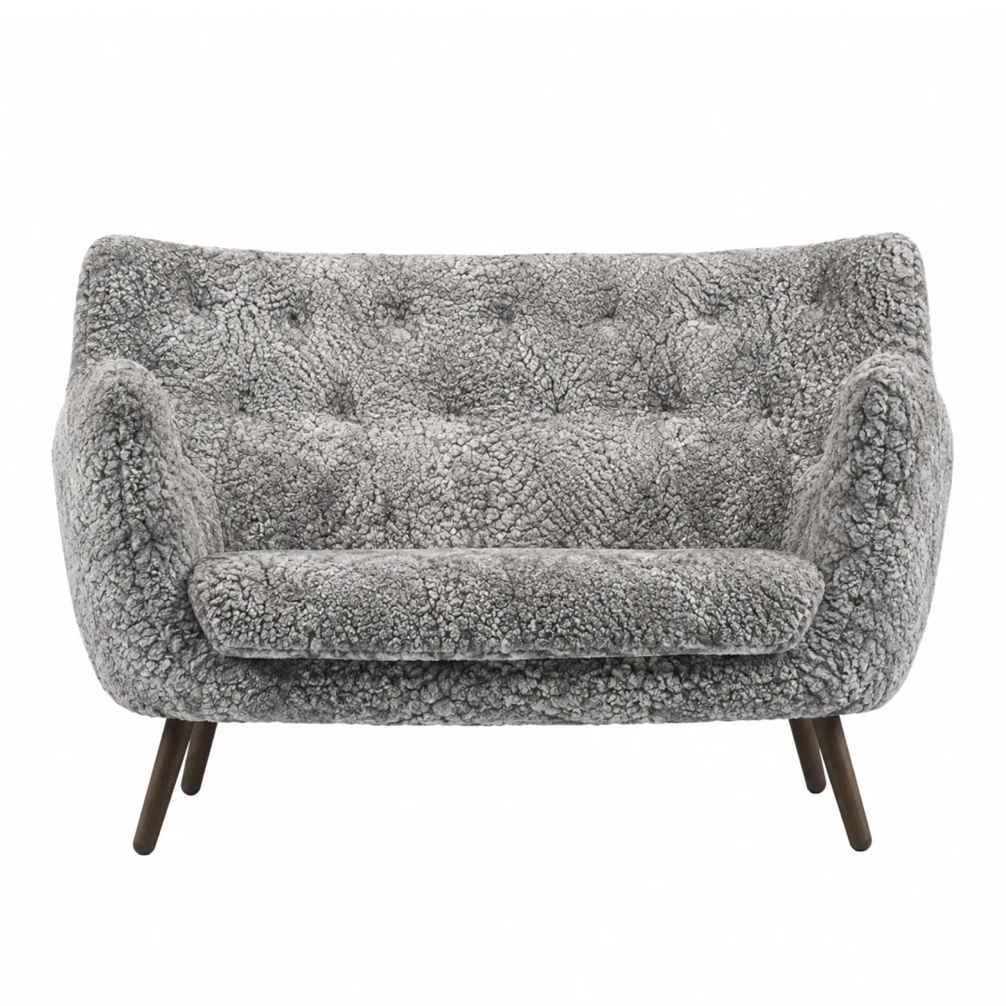 House of Finn Juhl - Poet Sofa, Walnut, Leather Group 4 Sheepskin, Moonlight - Soffor - Finn Juhl - Vit