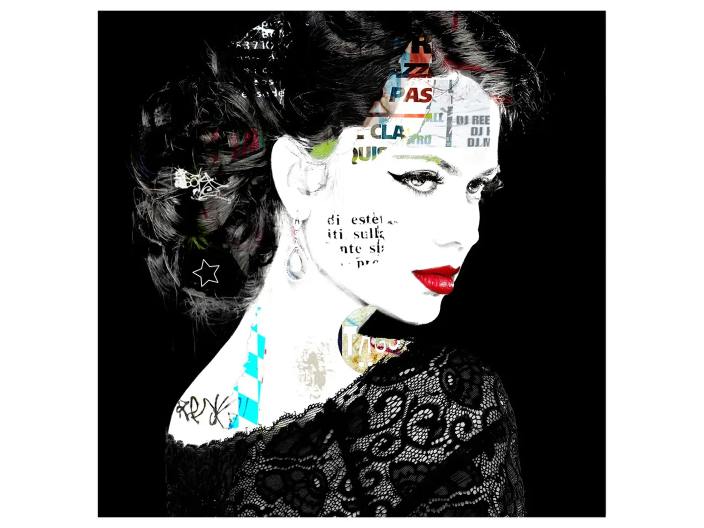image LAND Digitaldruck auf Glas Street Art Glamour Girl | Schubiger Möbel