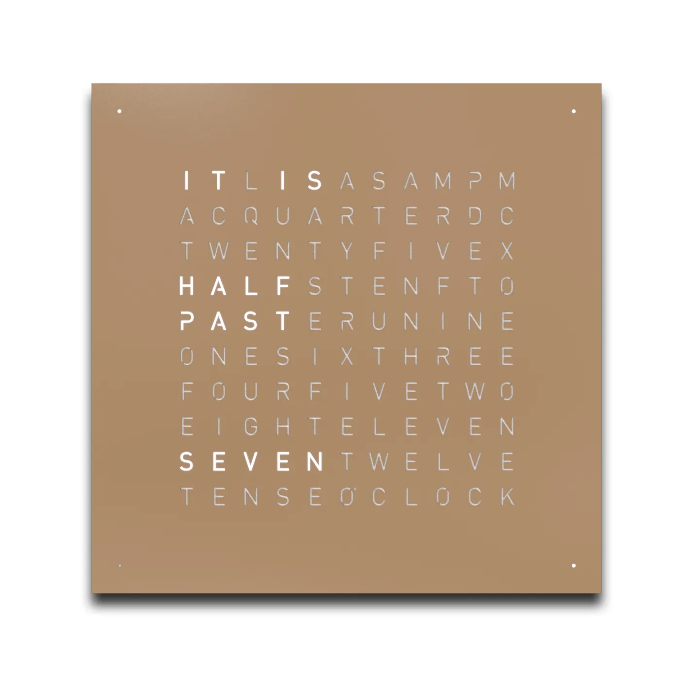 Qlocktwo - Earth 45 Hazelnut White Corpus – English - Klockor - Biegert & Funk - Brun
