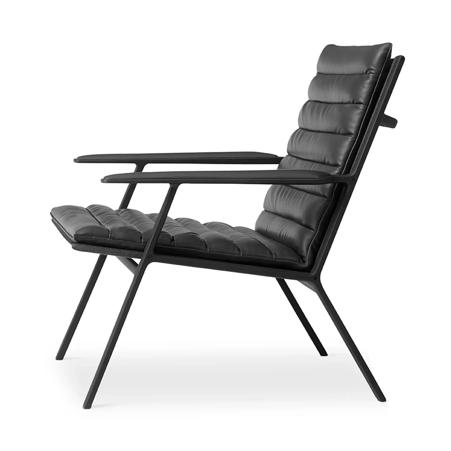 Vipp Vipp456 loungefåtölj Black aluminium-black leather