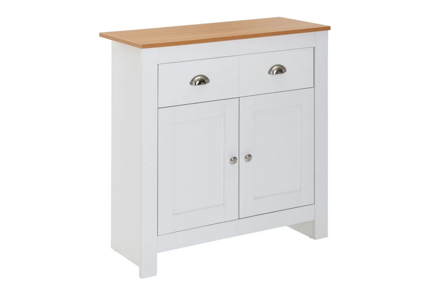 Sideboard Wohnling Melaminbelagd spånskiva tvåfärgad optik ek/vit 2 dörrar 2 lådor modern -