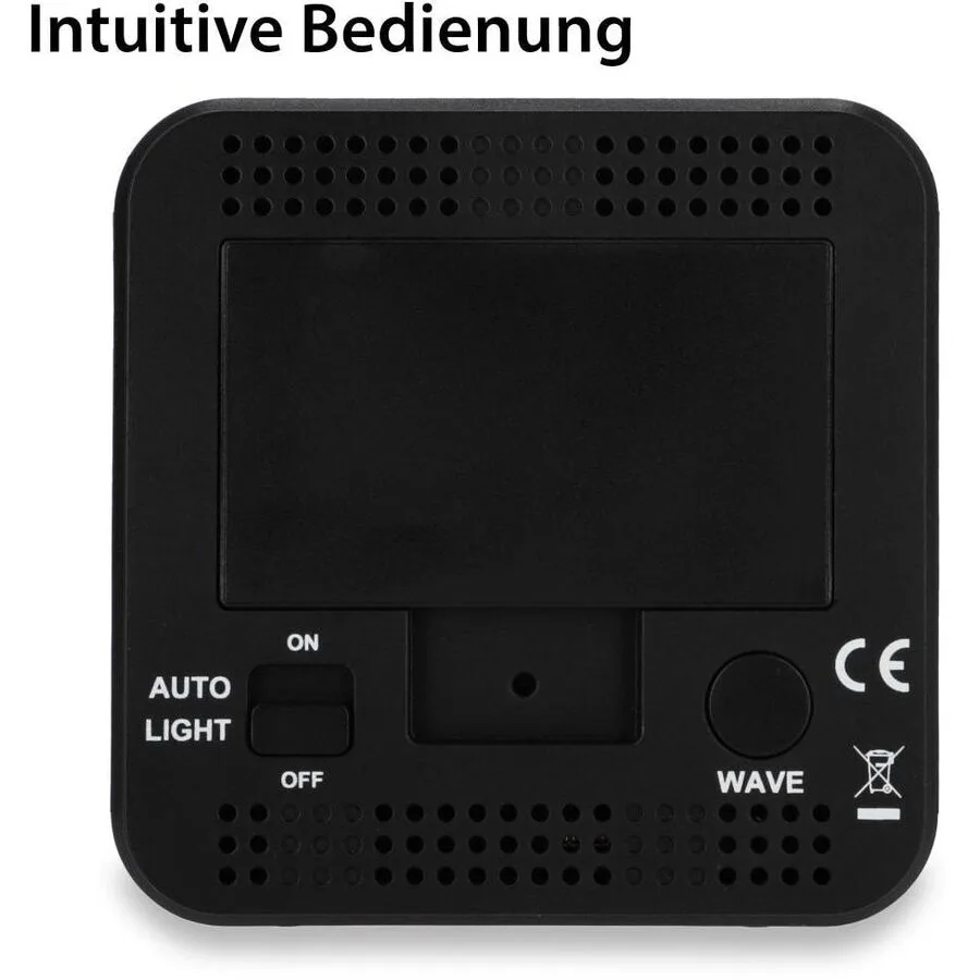 Wecker ADE Schwarz Kunststoff/Bambus B 8.2 cm