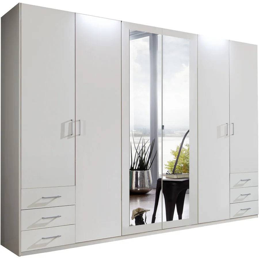 Kleiderschrank Foley weiss Holzwerkstoff B 270 cm
