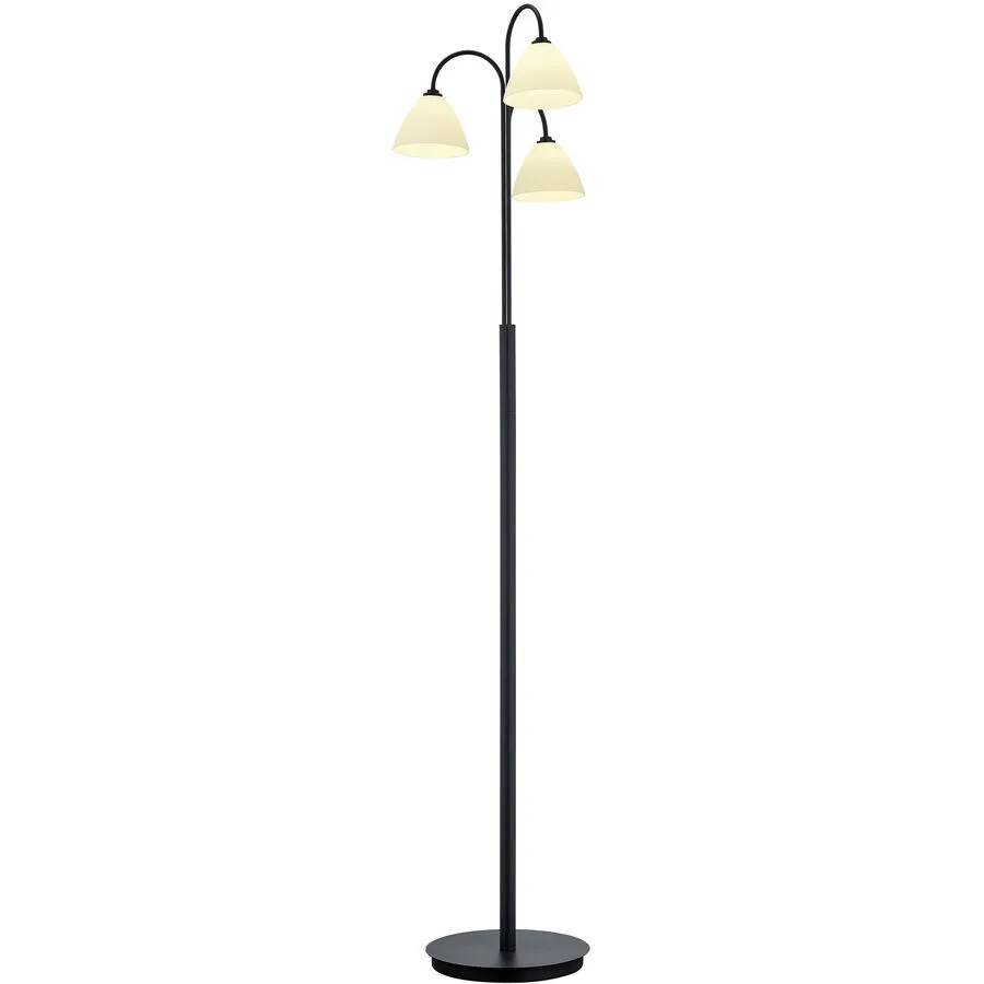 Stehlampe Emmeline Schwarz Metall 150 cm - LED - Lichtfarbe: Extra warmweiss - LED Energiesparlampen
