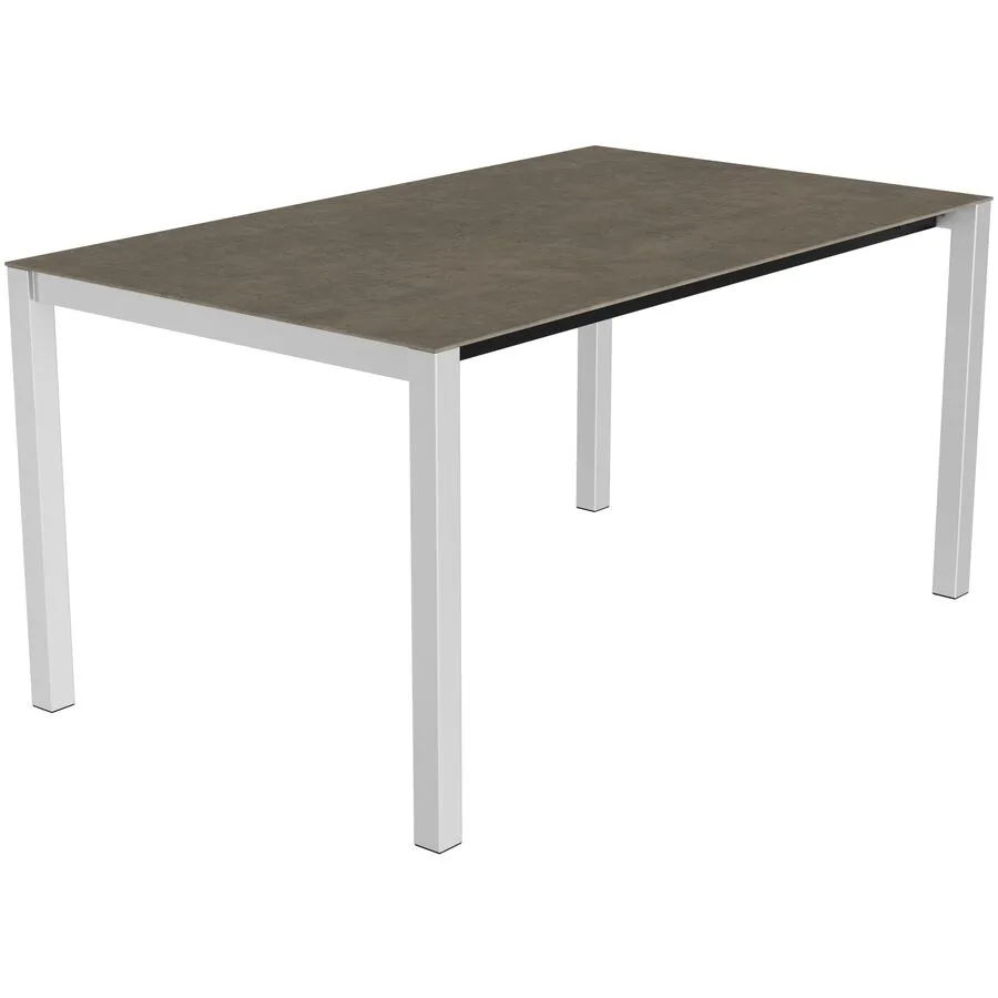 Gartentisch ausziehbar Campo Grande Edelstahl gebürstet / Roccia Keramik/Edelstahl B 150 T 90 cm - Möbel Konfigurator: Traummöbel individuell