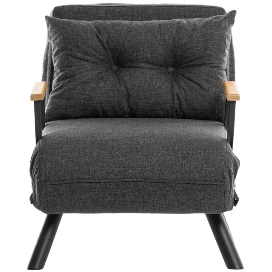 Sessel Foldbar dunkelgrau Leinen B 78 T 60 H 78 cm