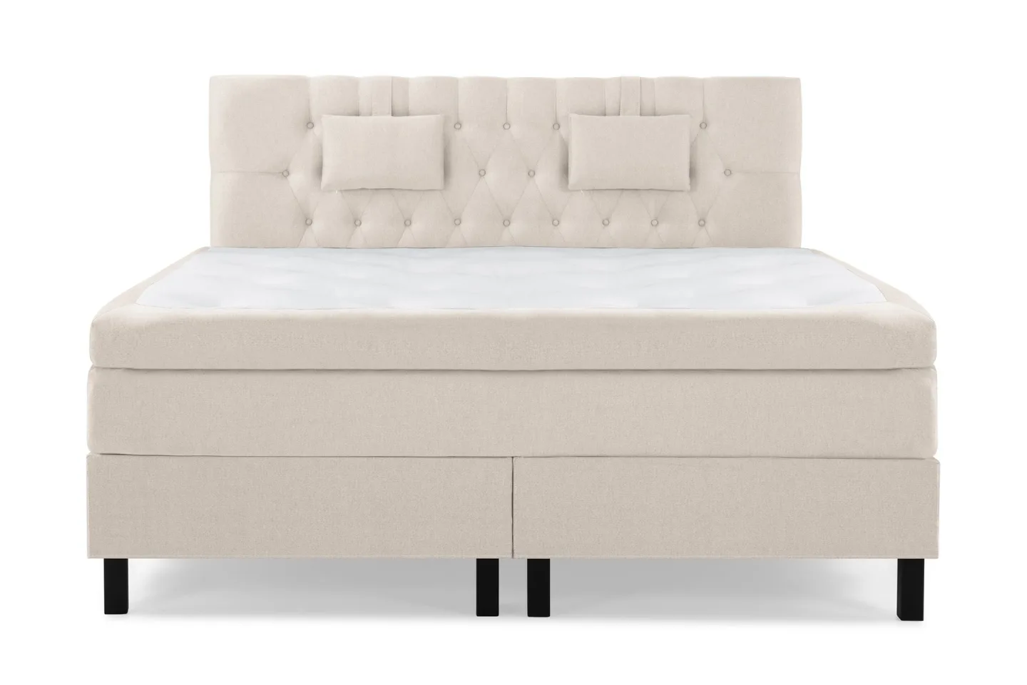 Lucky Komplett Sängpaket 180x200 Memory Slät Sänggavel B - Beige