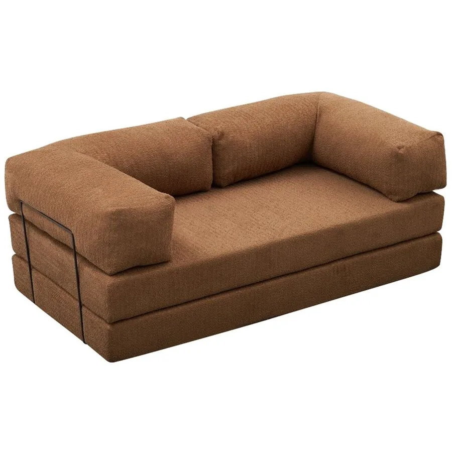 Bettsofa Foldbar Braun Polyester 190 cm 95 cm