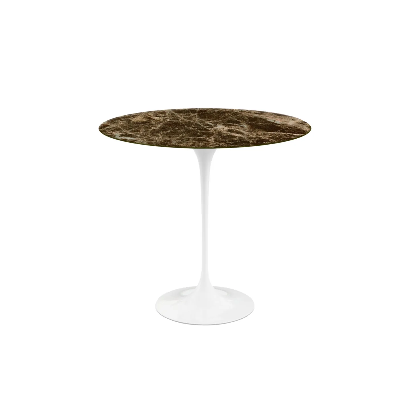 Knoll - Saarinen Oval Table - Småbord, Vitt underrede, skiva i glansig brun Emperador marmor - Sidobord - Eero Saarinen - Svart - Metall/Trä
