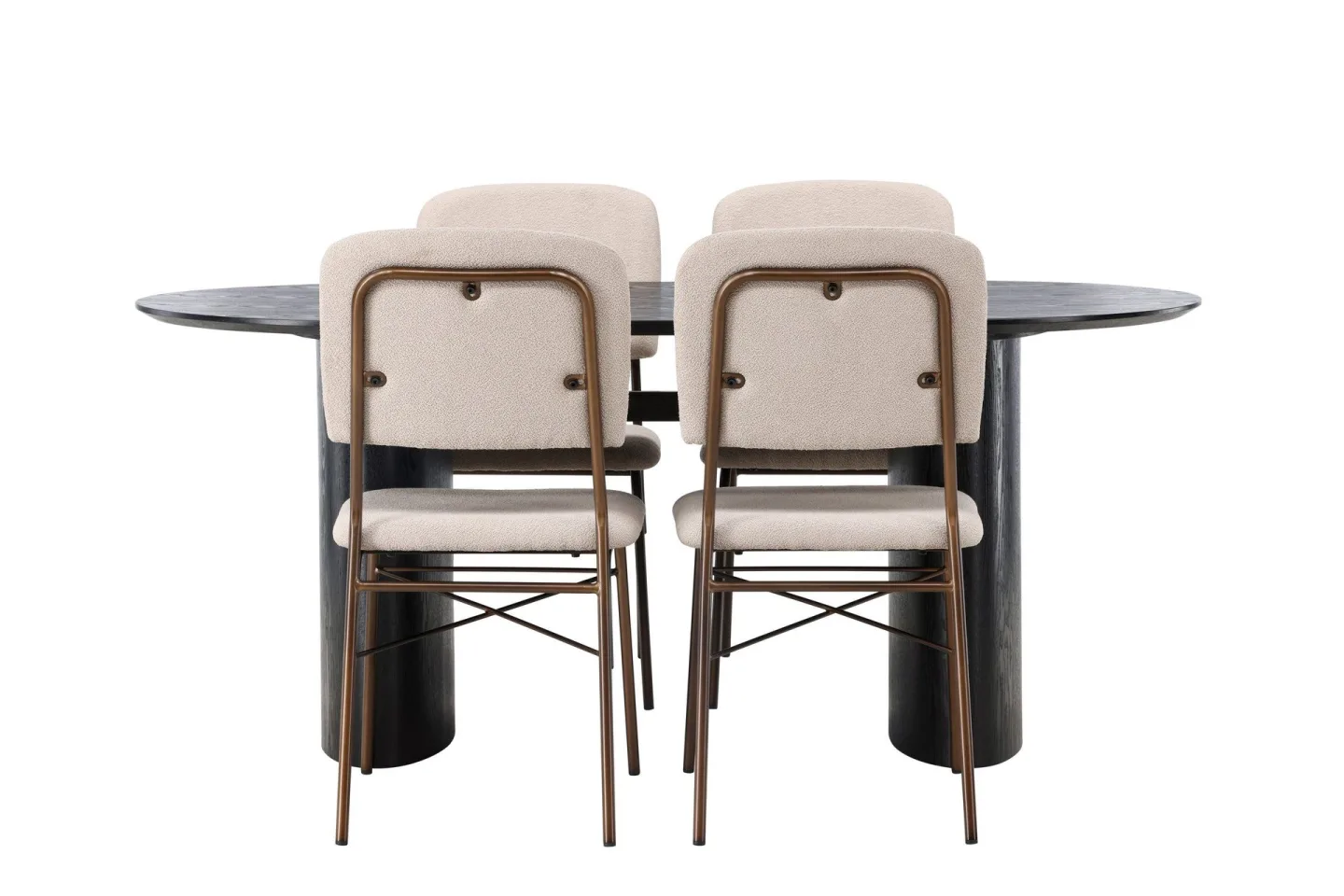 Isolde Matgrupp 180 cm Oval med 4 Seda stolar - Beige