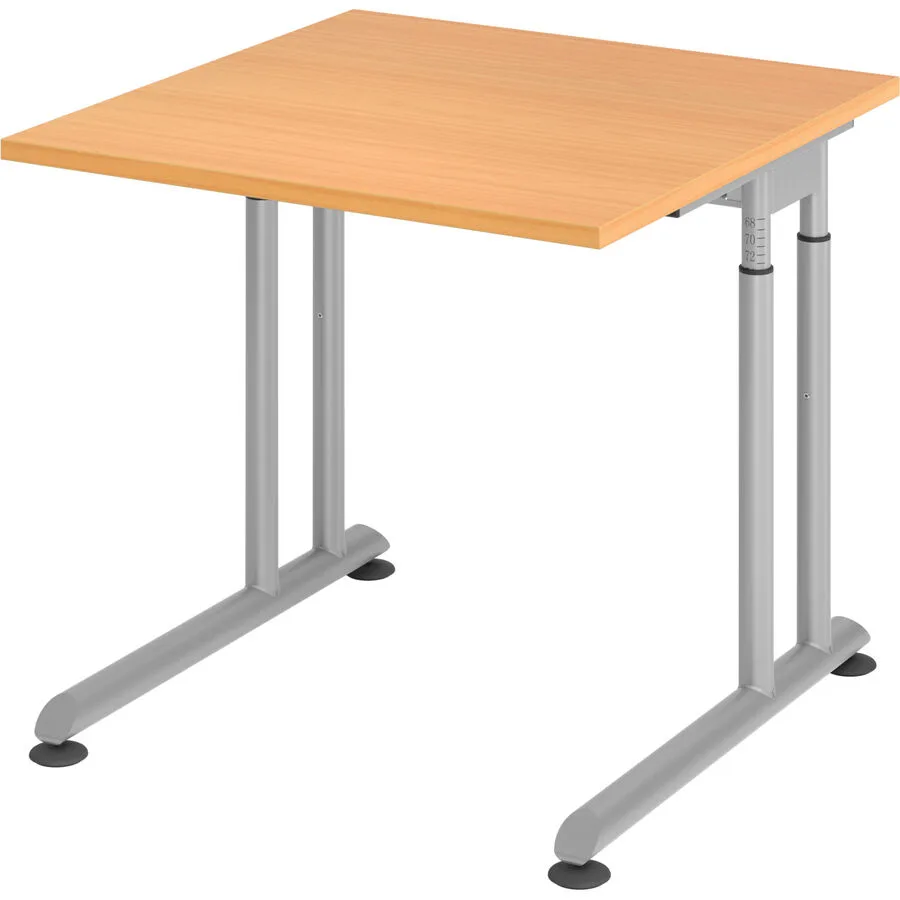 Schreibtisch Office buche Holzwerkstoff Höhenverstellbar B 80 T 80 cm