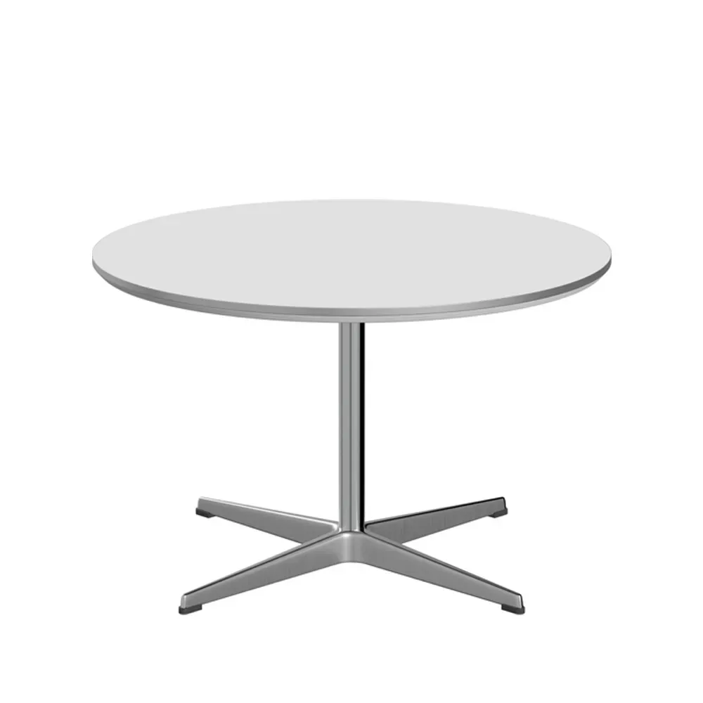 Fritz Hansen Supercirkel A222 soffbord Vit-satinborstat stålstativ