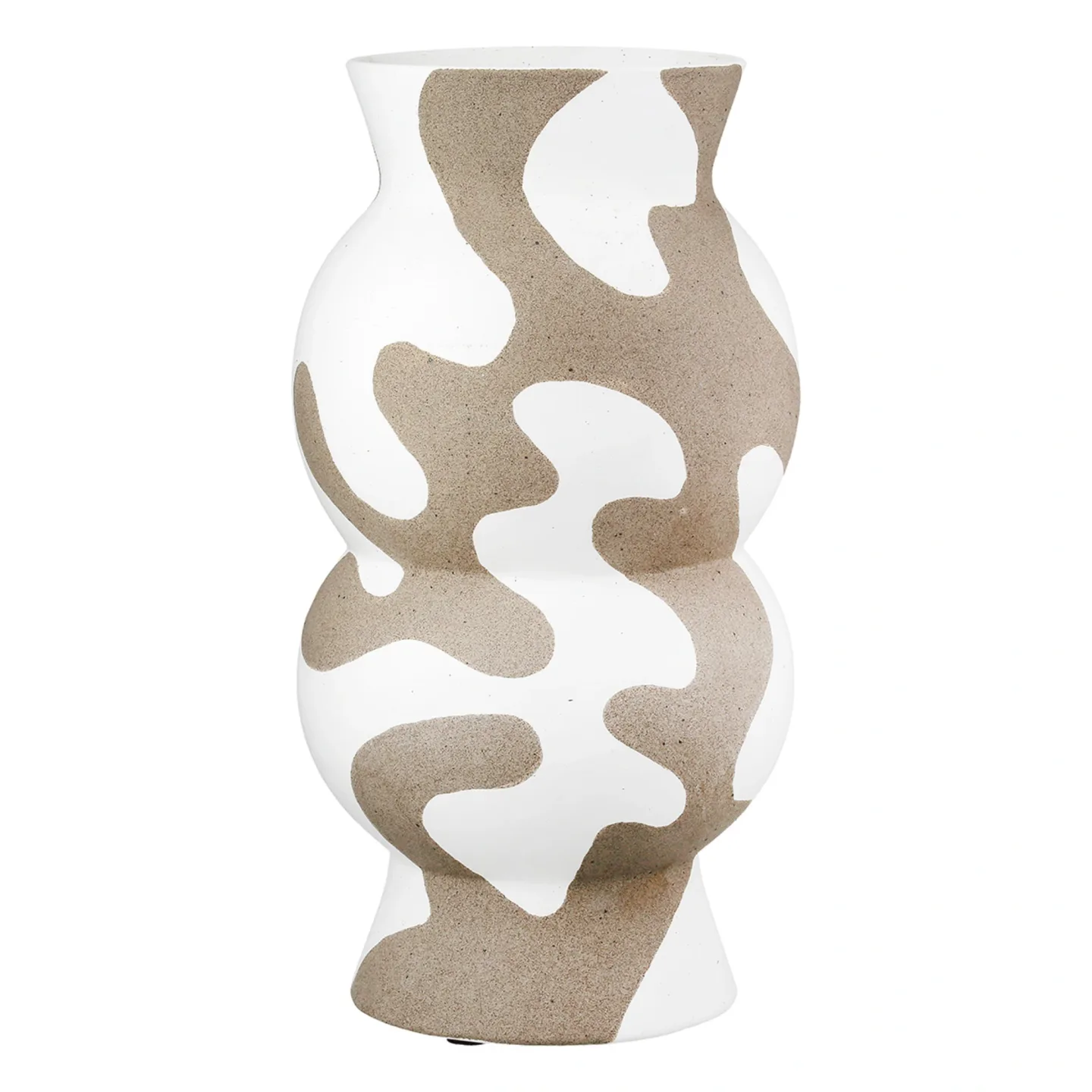 Gilde Vase Areno, Keramik, Beige, Grau, Weiss H: 35 cm | Schubiger Möbel