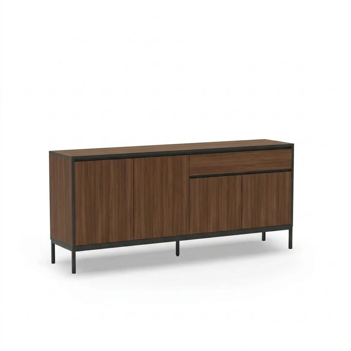 Velar Konsol 180x80x40 cm - Milano Walnut, Wood Black, Black