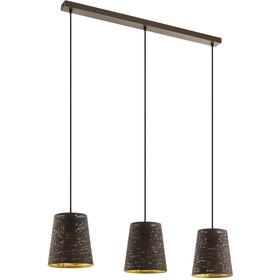 Eglo Pendellampe Segezia Braun/Gold Stahl 18 cm 88 cm - Farbe: gold/braun