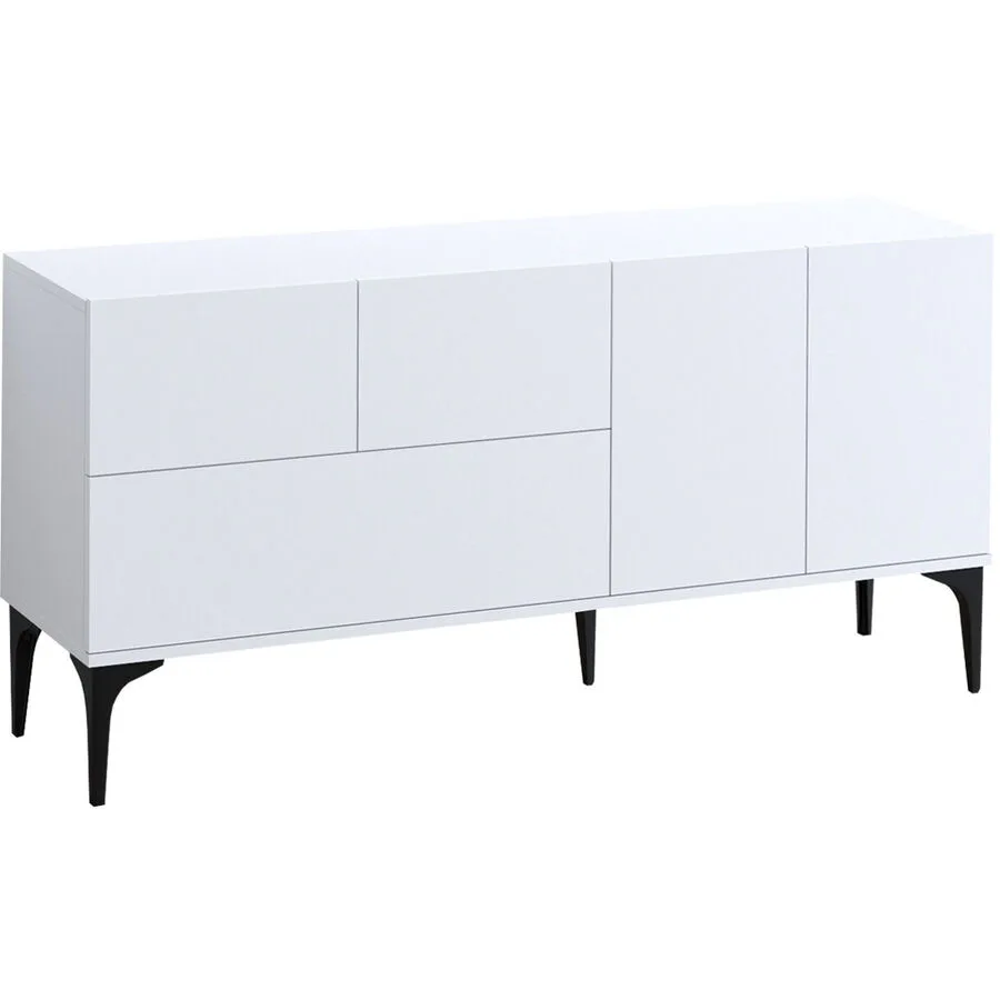 Konsole Yemek weiss 100% melaminbeschichtete Spanplatte B 150 H 75 cm