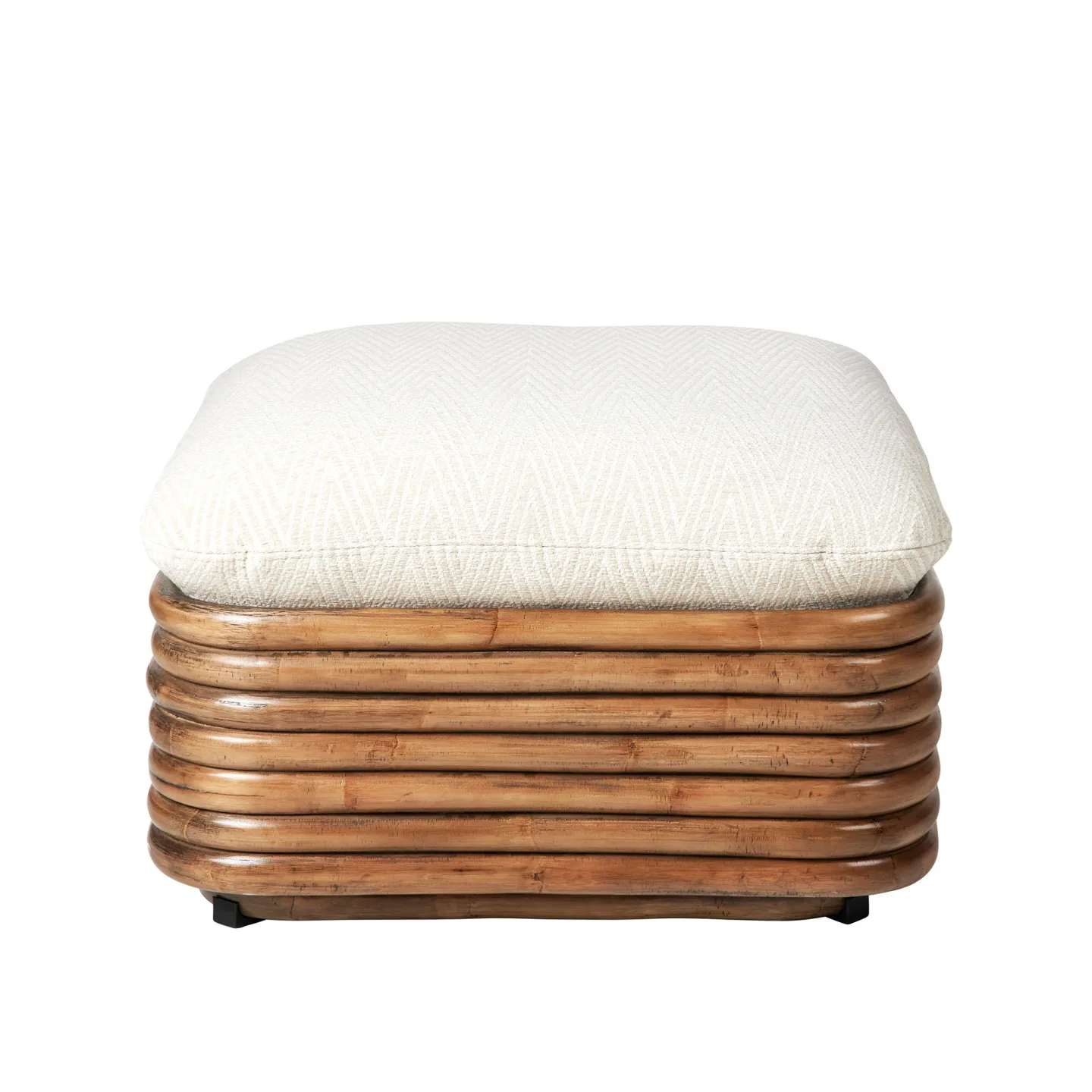 Gubi - Bohemian 72 Ottoman - Fully Upholstered, PG. D Dedar, Chevron Special outdoor Ivory 002 - Utomhuspallar och puffar - Gabriella Crespi - Beige - Textilmaterial